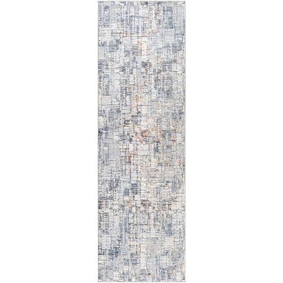 Boutique Rugs Nalus Contemporary Runner Rug - Navy, Denim, Gray - 2'7" x 7'10" Runner