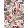thumbnail image 1 of BoutiqueRugs Natal Colorful Animal Print Kids Rug for Kids, Toddler Room, Nursery, Playroom, Classroom- Machine Washable - Beige, Pink, Red, Sage - 5'3" x 7'3", 1 of 8