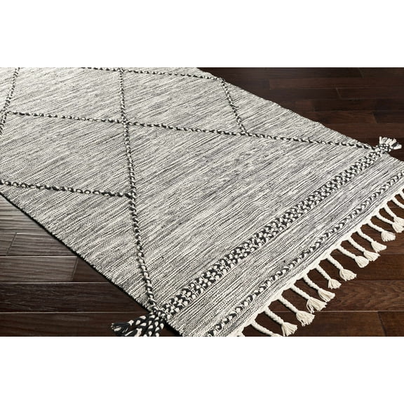 BoutiqueRugs Neal Bohemian/Global Area Rug - Black, Cream - 2' x 3'