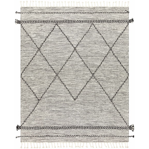 BoutiqueRugs Neal Bohemian/Global Area Rug - Black, Cream - 3' x 5'