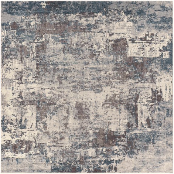 BoutiqueRugs Netherfield Contemporary Area Rug - Navy, Cream, Taupe - 6'7" Square