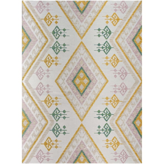 BoutiqueRugs Netia Coastal Area Rug - Outdoor Safe - Light Gray - 5'2" x 7'