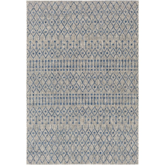 BoutiqueRugs Newbern Bohemian, Transitional Area Rug - Outdoor Safe - Light Blue, Blue, Teal - 2' x 2'11"