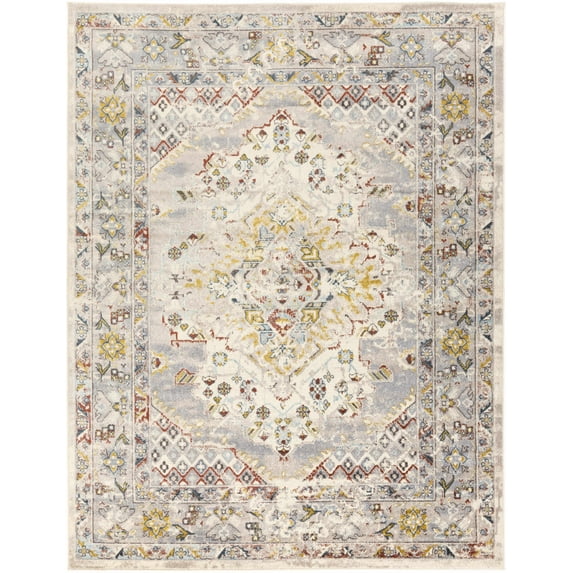 BoutiqueRugs Newkirk Traditional Area Rug - Taupe, Gray, Charcoal - 7'10" x 10'2"