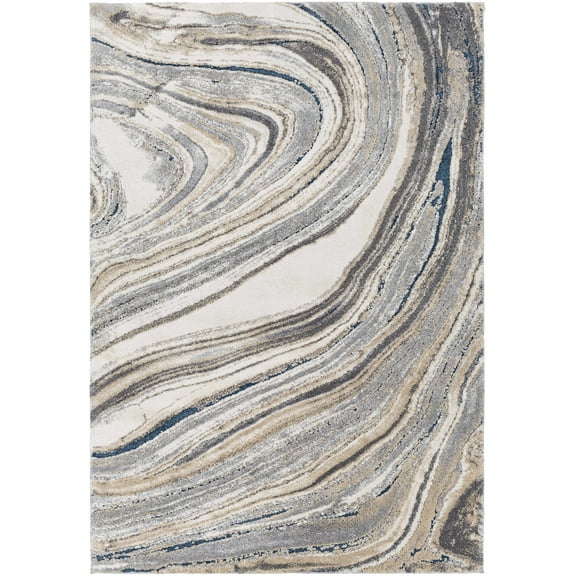 BoutiqueRugs Nillumbik Contemporary Area Rug - Ivory, Peach, Light Gray - 7'10" x 10'2"
