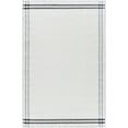thumbnail image 1 of BoutiqueRugs Nimue Boho Hand Woven Wool Natural Fiber Extra Large Area Rug - Farmhouse Bordered Solid Color Carpet for Living Room, Dining Room - White, Charcoal - 8'10" x 12' (9x12), 1 of 8