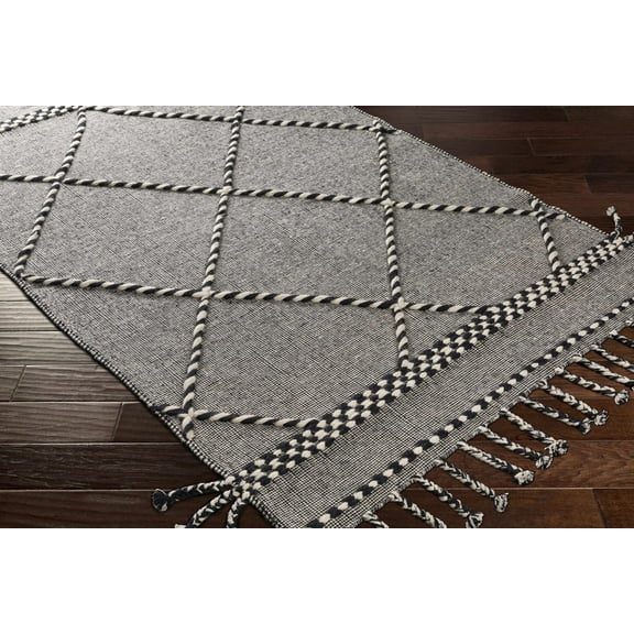 BoutiqueRugs Ninderry Bohemian, Transitional Area Rug - Black, Cream - 2'6" x 4'