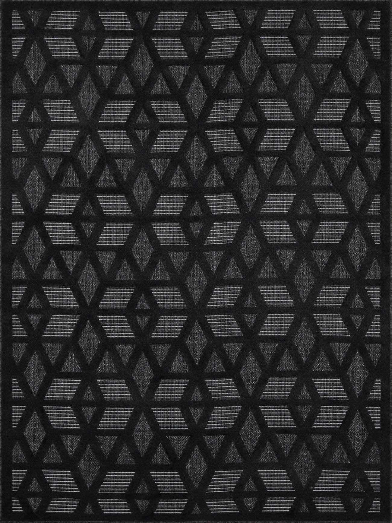 BoutiqueRugs Nuri Contemporary Area Rug - Outdoor Safe - Black - 6'7" x 9'