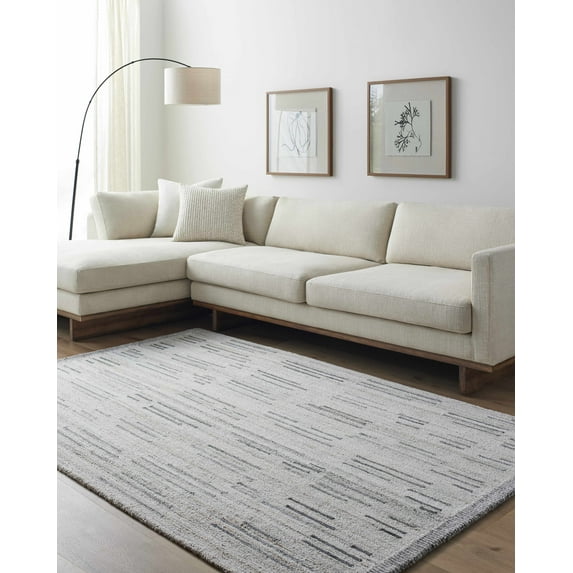 Boutique Rugs Nzila Contemporary Area Rug - Light Gray, Charcoal, Medium Brown - 5' x 7'6"