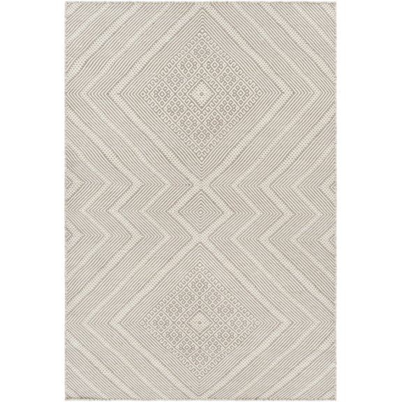 BoutiqueRugs Olur Bohemian, Transitional Area Rug - Medium Gray, Cream - 2' x 3'