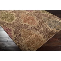 BoutiqueRugs Onaka Farmhouse Area Rug - Dark Red, Dark Brown, Olive - 2' x 3'