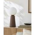 thumbnail image 1 of BoutiqueRugs Otterwisch Contemporary Ceramic Bedside Table Lamp for Bedroom Nightstand and Living Room - Shade Glass - White, Brown - 17" H, 1 of 4
