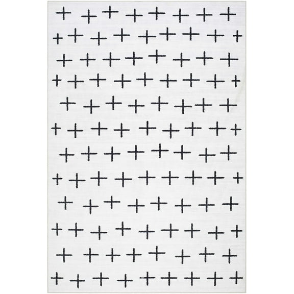 BoutiqueRugs Owain Bohemian, Transitional Area Rug - Machine Washable - Off White - 18" x 18" Sample