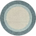 thumbnail image 1 of BoutiqueRugs Padada Bordered Navy Wool Area Rug - Navy, Teal, Pale Blue - 8' Round, 1 of 13