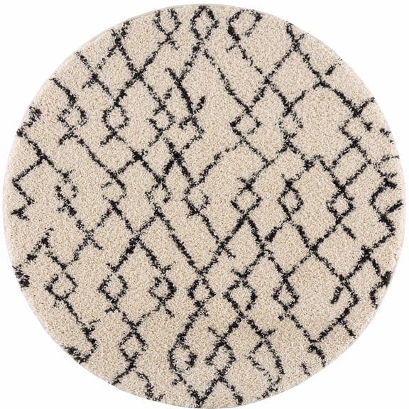 BoutiqueRugs Pahala Bohemian/Global Area Rug - Charcoal, Peach - 7'10" Round