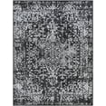 thumbnail image 1 of BoutiqueRugs Painswick Bohemian Vintage Medallion Area Rug - Farmhouse Oriental Floral Carpet for Living Room, Bedroom, Dining Room - Black and White - 8'10" x 12'6", 1 of 13