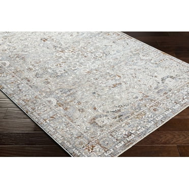 Boutique Rugs Pambujan Traditional Area Rug - Medium Gray, Beige, White - 18" x 18" Sample