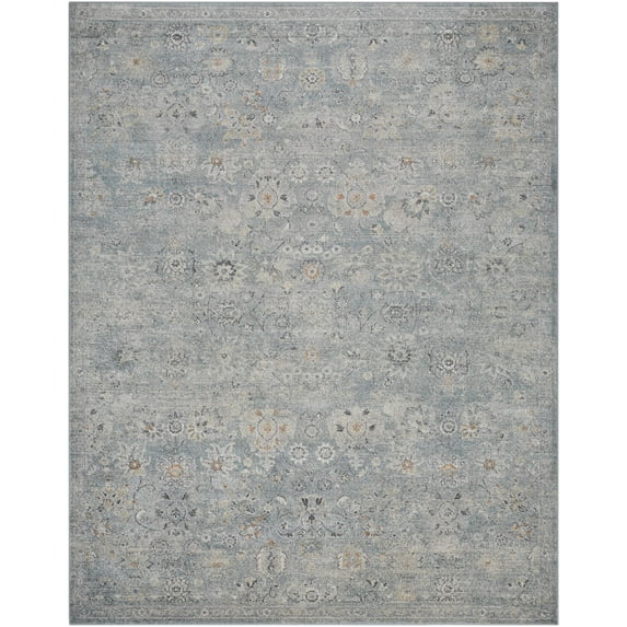 BoutiqueRugs Pavan Traditional Area Rug - Peach, Blue, Medium Gray - 5'3" x 7'