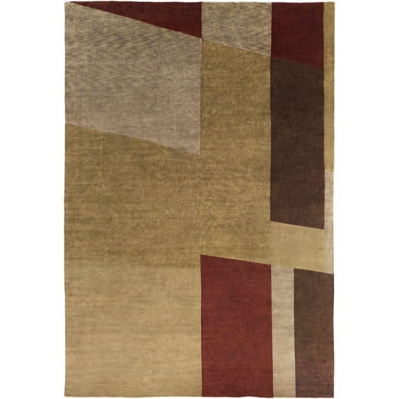 BoutiqueRugs Piedra Farmhouse Area Rug - Medium Brown, Dark Brown, Light Peach - 8' x 11'