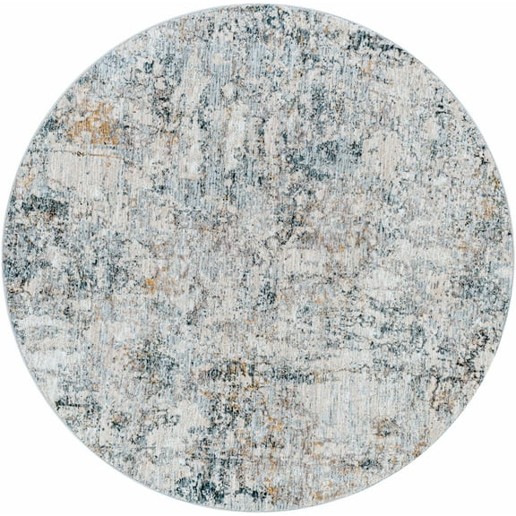 BoutiqueRugs Pinjarra Contemporary Area Rug - Pale Blue, Navy, Tan - 5'3" Round