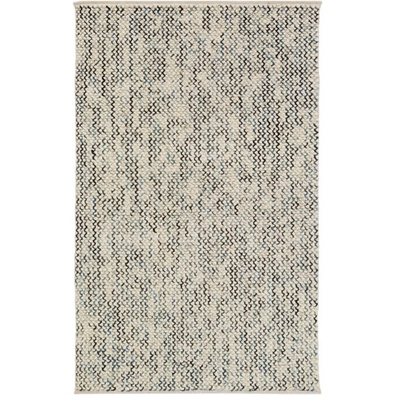 BoutiqueRugs Printer Contemporary Area Rug - Navy, Black, Pale Blue - 2' x 3'