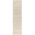 thumbnail image 1 of BoutiqueRugs Prompton Boho Moroccan Geometric Shag Runner Rug - High Pile Super Soft Carpet for Hallway, Kitchen, Dorm, Kids Room - Cream, Pink - 2'7" x 12' Runner, 1 of 13