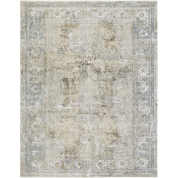 BoutiqueRugs Pryce Traditional Area Rug - Cream, Medium Brown, Light Gray - 2' x 2'11"