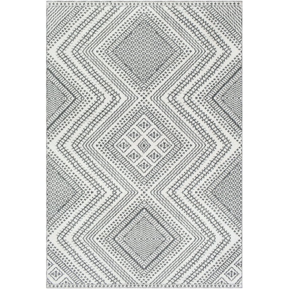 BoutiqueRugs Queanbeyan Bohemian, Transitional Area Rug - Black, White, Gray - 2'2" x 3'9"