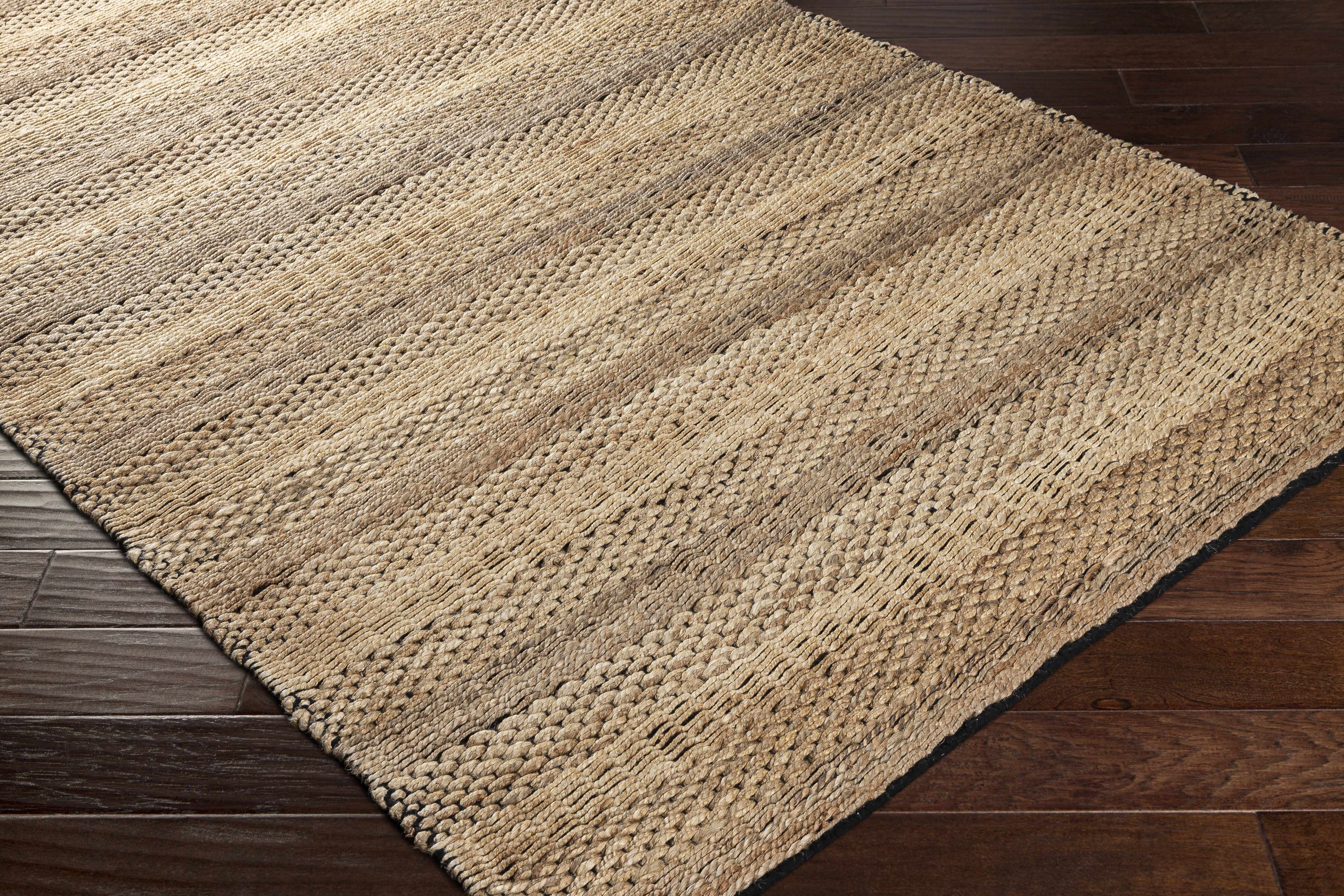 BoutiqueRugs Quebradillas Hand Woven Jute No Pile Area Area Rug - Black, Olive - 8' x 10'