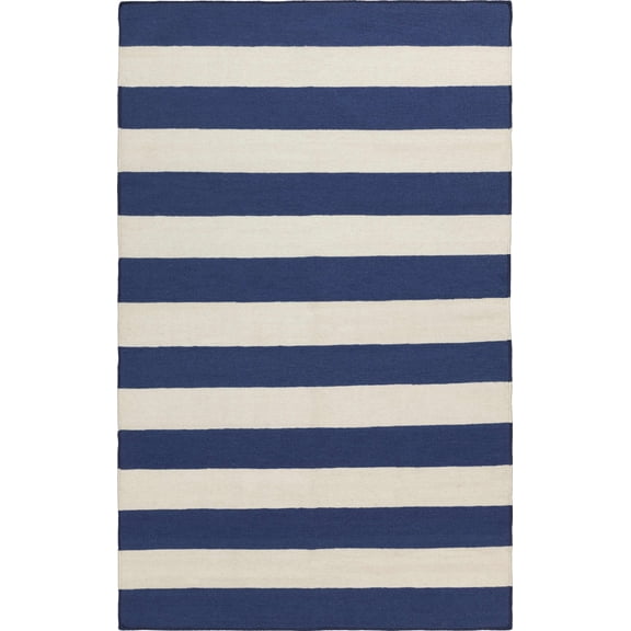 BoutiqueRugs Queenborough Transitional Area Rug - Ivory, Navy - 8' x 11'