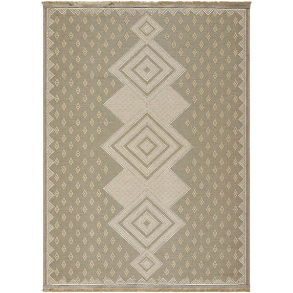 BoutiqueRugs Ragni Bohemian Jute and Cotton Natural Fiber Area Rug - Boho High Low Textured Geometric Area Rug for Living Room, Bedroom - Machine Washable - Tan, Beige, Cream - 2'7" x 4'5"
