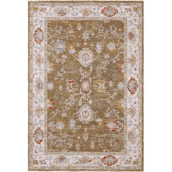BoutiqueRugs Rangeville Traditional Area Rug - Dark Red, Beige, Cream - 6'7" x 9'6"