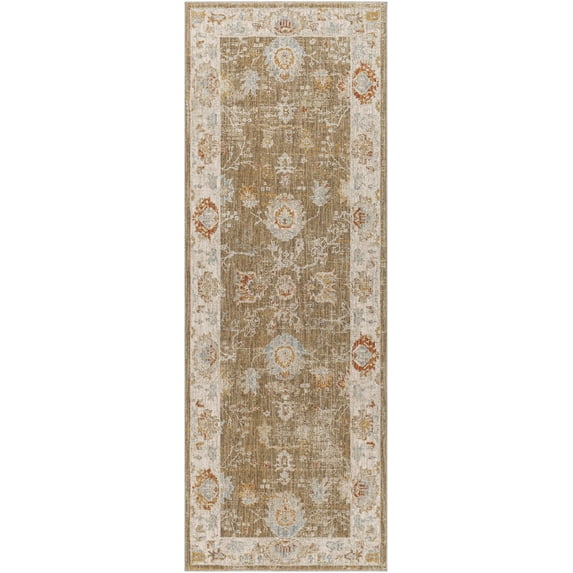 BoutiqueRugs Rangeville Traditional Runner Rug - Dark Red, Peach, Cream - 2'7" x 7'3" Runner