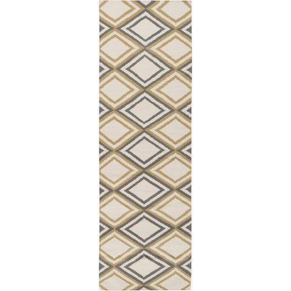 Boutique Rugs Readstown Contemporary Runner Rug - Peach, Charcoal - 2'6" x 8' Runner