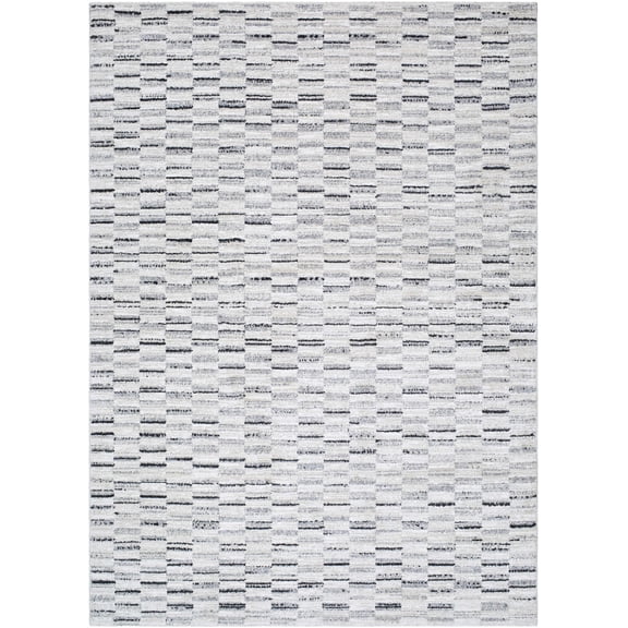 BoutiqueRugs Reece Contemporary Area Rug - Cream, Light Slate, White - 2' x 2'11"