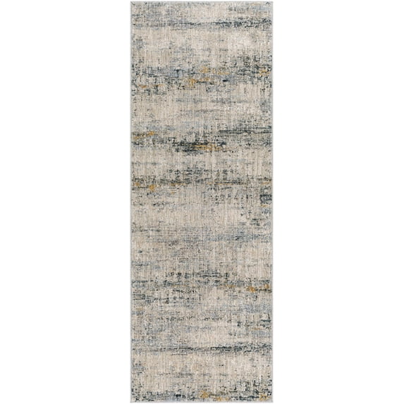 BoutiqueRugs Rendlesham Contemporary Runner Rug - Teal, Medium Gray, Mustard - 2'7" x 7'3" Runner