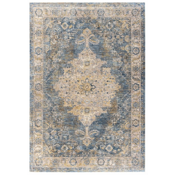 Boutique Rugs Rhoose Traditional Area Rug - Teal, Pale Blue, Mustard - 9' x 12'2"