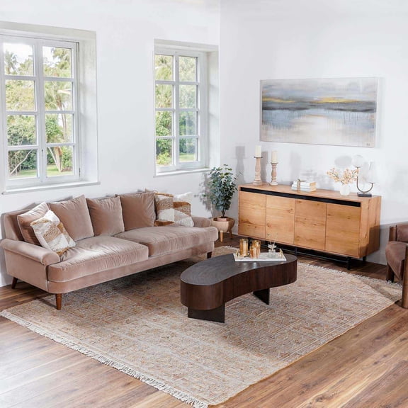 BoutiqueRugs Rice Traditional, Transitional Area Rug - Tan, Light Gray, Cream - 4' x 6'