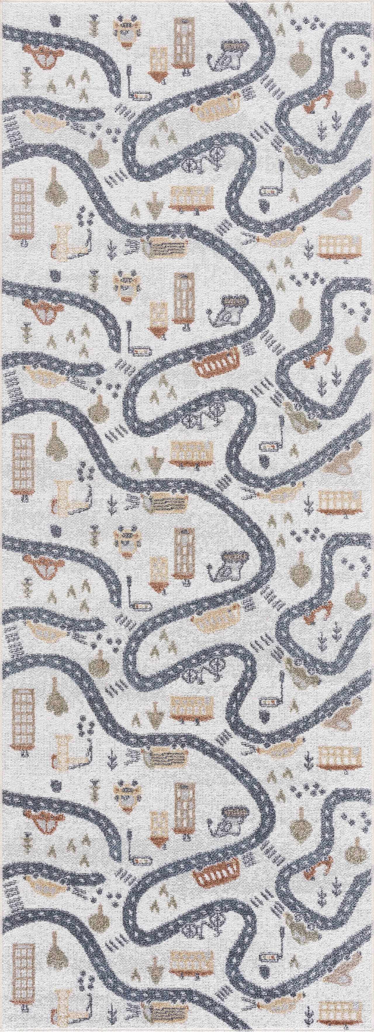 BoutiqueRugs Road Mave Runner Rug for Kids, Toddler Room, Nursery ...
