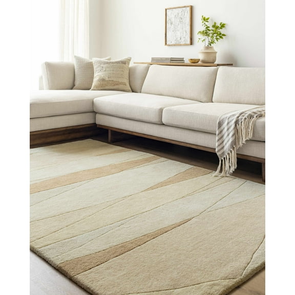 BoutiqueRugs Robin Contemporary Area Rug - Cream, Caramel - 18" x 18" Sample