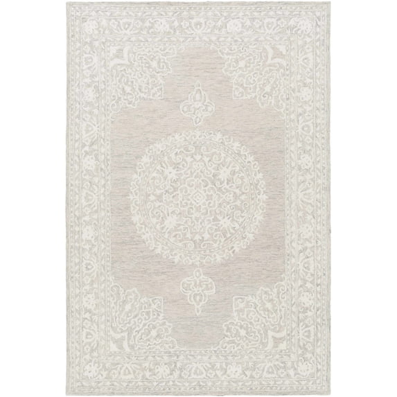BoutiqueRugs Roessleville Bohemian, Transitional Area Rug - Medium Gray, Peach, Cream - 8' x 10'