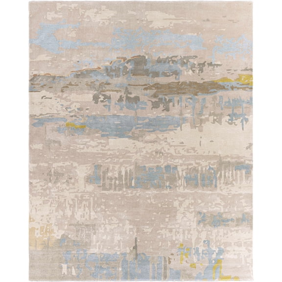 BoutiqueRugs Rushworth Contemporary Area Rug - Peach, Gray, Dark Brown - 2' x 3'