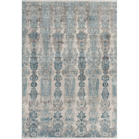 Boutique Rugs Rydalmere Traditional Area Rug - Gray, Teal, Navy - 9'8" x 13'1"