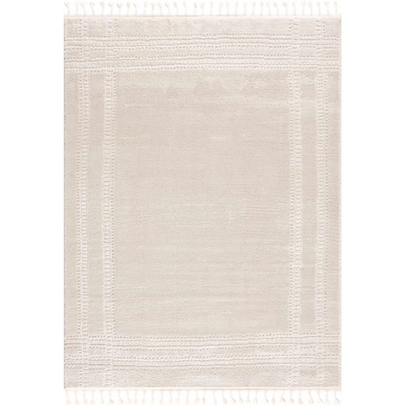 BoutiqueRugs Ryuu Farmhouse Area Rug - Bone, Cream - 5'3" x 7'