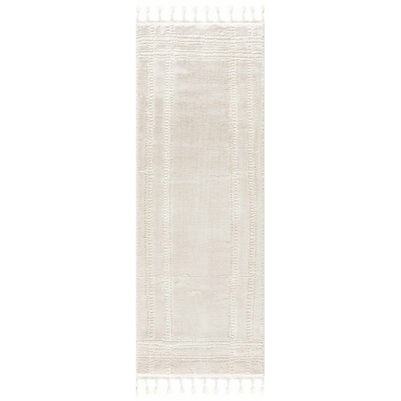 BoutiqueRugs Ryuu Farmhouse Runner Rug - Bone, Cream - 2'7" x 7'3" Runner