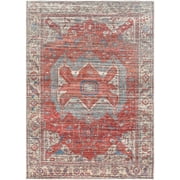BoutiqueRugs Saif Traditional Area Rug - Machine Washable - Burgundy, Dark Pink, Blue - 910 x 13