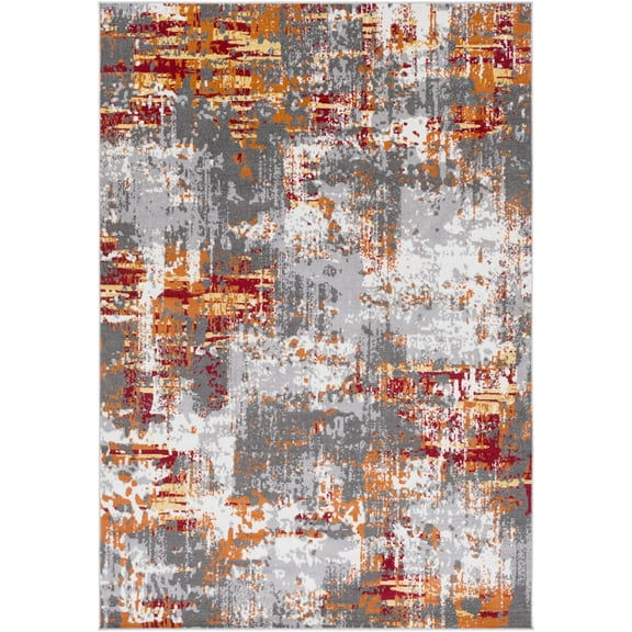 Boutique Rugs Salina Contemporary Area Rug - Orange, Burgundy, Yellow - 7'10" x 10'2"