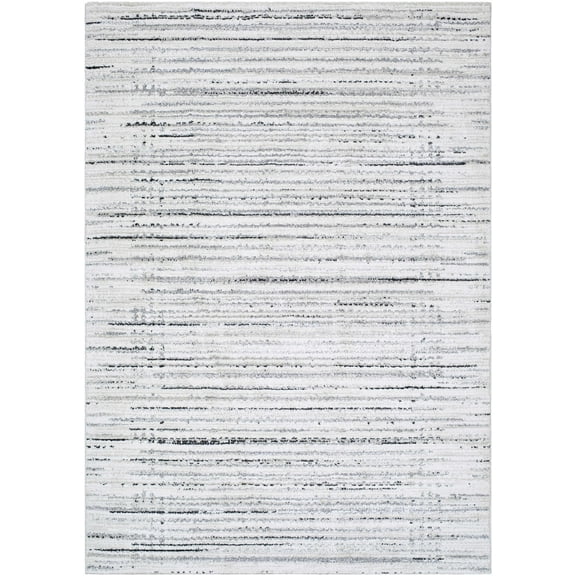 BoutiqueRugs Salus Contemporary Area Rug - White, Cream, LightSlate - 4'3" x 5'11"