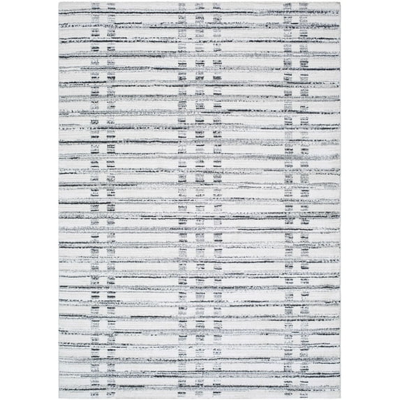 BoutiqueRugs Sammy Contemporary Area Rug - White, Light Slate, Peach - 2' x 2'11"