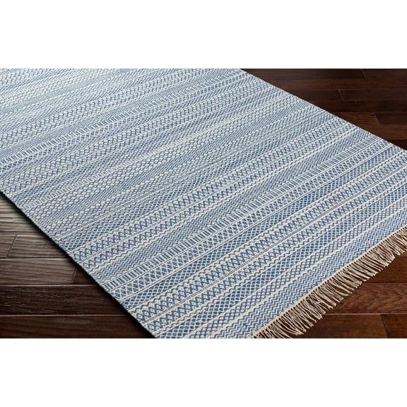 Boutique Rugs Sanctuary Farmhouse Runner Rug - Blue, Cream - 2'6" x 8' Runner